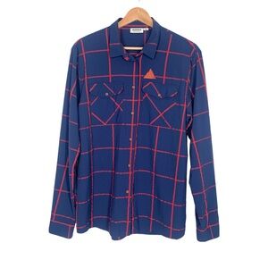Maloja Women’s Sun Valley Long Sleeve Shirt In Blue Plaid Size XL